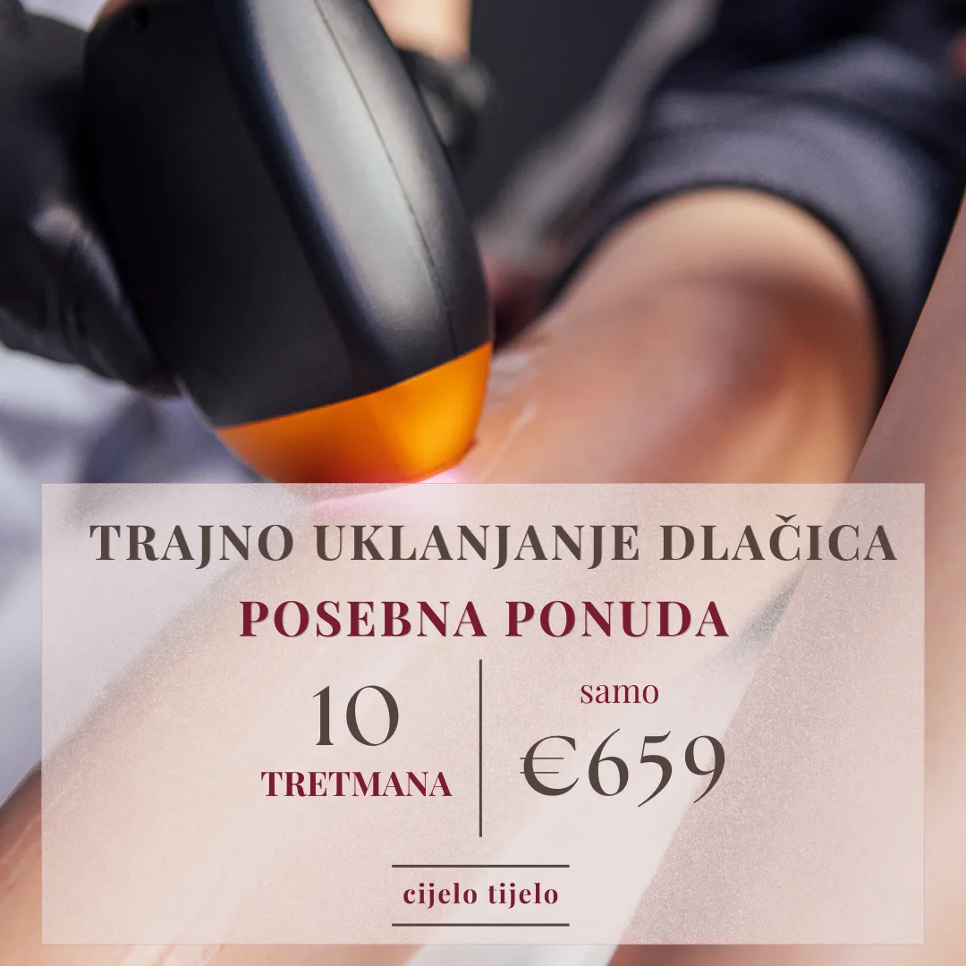 Slika prikazuje diodni laser Estetic Centra nice s prikazanom cijenom